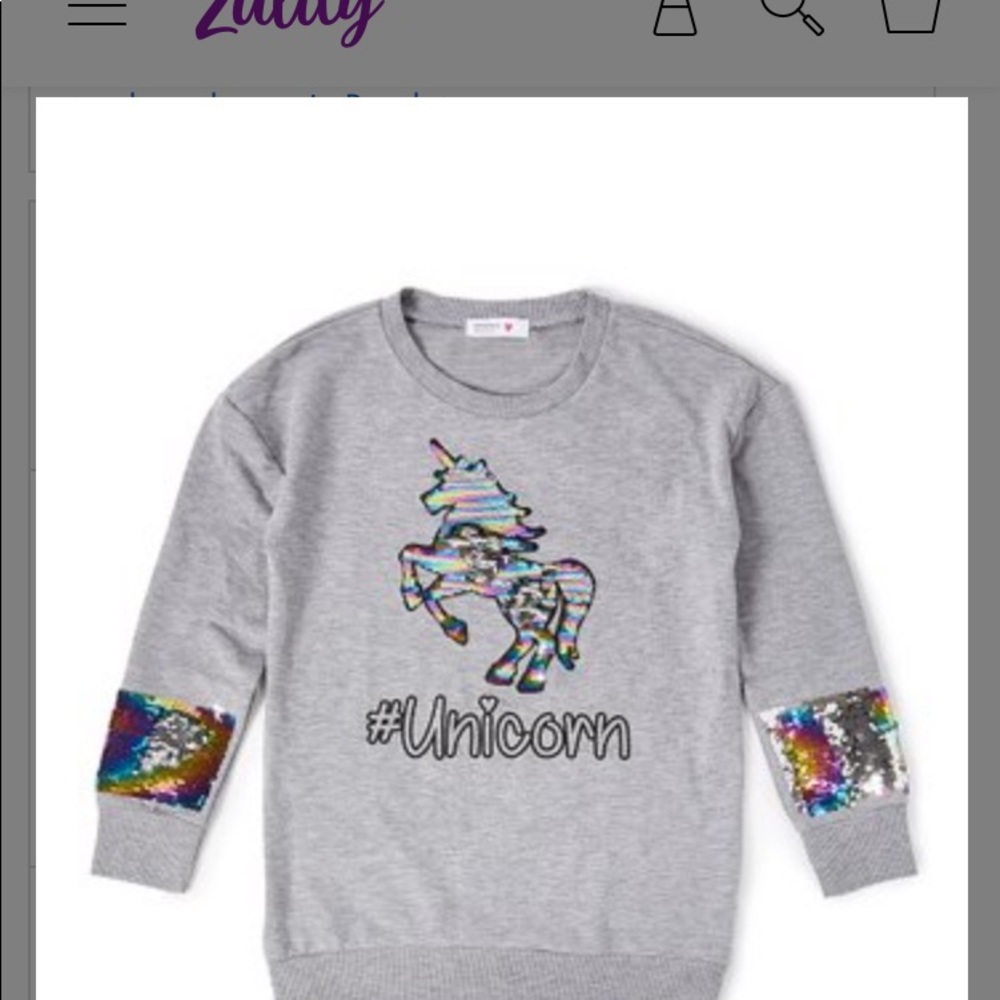 🎉SOLD🎉🛍2/$36 Girls flippy sequence unicorn and arms